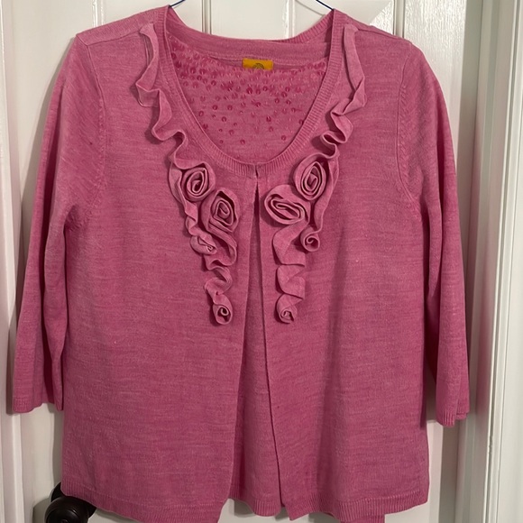 Valentine's!!! Ruby Red- pink - 2 piece with sequins/cardigan/flower design - Picture 2 of 12